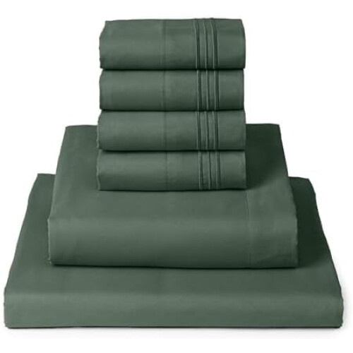 6-Piece Queen Sheet Set Deep Pocket Brushed Microfiber
