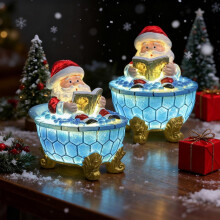 Lot de 2 lampes de lecture Père Noël, veilleuse bain moussant pour salle de bain/bureau, décoration de Noël compatible avec les thèmes de Noël