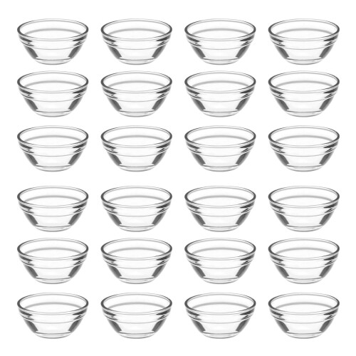 Mini Glass Bowls 45ml – Stackable, Microwave & Dishwasher
