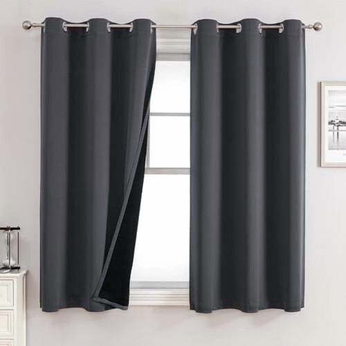 Blackout Curtains for Bedroom, Polyester, 2 Panels, 42" x