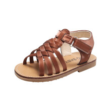 Ediodpoh Kinderen Peuter Baby Meisjes Jongens Strandschoenen Sandalen met gekruiste bandjes Leer Kindersandalen Meisjes Bruin12