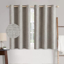 Faux Linen Blackout Curtains 52x96 in (2 Panels)