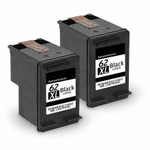 Cartucho de tinta negra de repuesto compatible 62XL62XL para impresoras OfficeJet 5740, 8040, 8045, Envy 5660, 7640 y 5646 - 2 unidades negras