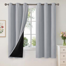 White Blackout Curtains 42x63 in, Thermal Grommet Pair