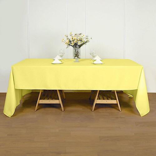 Yellow Polyester Rectangular Tablecloth 60 x 126 in