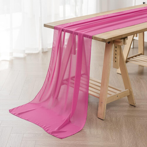 Hot Pink Chiffon Table Runner 28 x 118 in