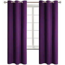 Cortinas opacas - Cortinas térmicas con ojales para oscurecer la habitación, ideales para dormitorio y sala de estar, juego de 2 paneles (42 x 72