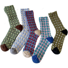 Calcetines vintage con estampado floral para mujer, calcetines de algodón peinado con bonitas flores.