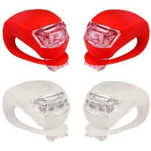 Silicone LED Bike Light Set (Front & Rear) – Waterproof, Compatible with Mountain/Road Bikes, Batteries Included