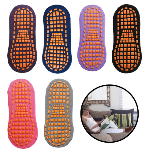 EASTIN6Pairs Αντιολισθητικές Κάλτσες για Γυναικεία, Παντόφλες Κάλτσες με Λαβές για