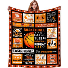 Cadeaux de basketball pour garçons, couverture de sport, accessoires de basketball, couverture douce, cadeau idéal pour les amateurs de sport,