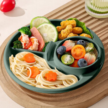 Plastuppdelat tallriksset för portionskontroll – Slitstark tallrik med flera fack, kök och matbord