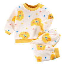Boys Pajamas Flannel Homewear Cartoon Warm Long Sleeve Pullover And Pants Sleepwear Pajama Set Size 4-5 Y