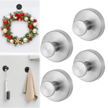 Ganchos com ventosa para guirlandas em vidro e espelhos, suportes de metal sem furos compatíveis com portas de entrada, janelas e banheiros –