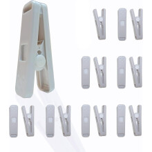 Strong Plastic Clothespins, 16-Pack Heavy Duty Non-Slip Laundry Clips, Rustless & Windproof – Gray, Compatible with Standard Hangers