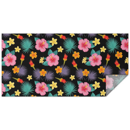 Floral Polyester Rectangle Tablecloth 60x120 in