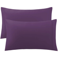 2 Kissenbezüge aus ägyptischer Baumwolle, Kingsize-Größe, 51 x 91 cm, Dunkelviolett