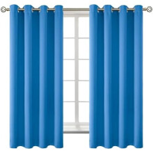 Room Darkening Curtains 63 Inches Long - Grommet Thermal Insulated Drapes Window Treatment Curtains for Bedroom, 2 Panels, 52 x 63 Inch, Classic Blue
