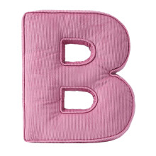 15" Plush Letter Pillow A-Z in Soft Corduroy, Hugging Shape Decor Cushion for Bedroom, Living Room, Sofa, Dorm & Nursery (Pink)