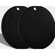 2 Pack Silicone Trivets Round Heat-Resistant Non-Slip