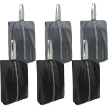 Nylon Shoe Travel Bags with Zipper and Handle – 6 Pack