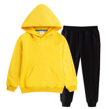 Conjunto de sudadera con capucha de color liso para niños con pantalones largos de moda, conjunto suave de dos piezas para otoño e invierno para