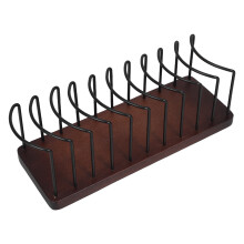 OUNONA Sturdy Wood Hat Holder Stand Brown for Baseball Caps and Shelf Storage