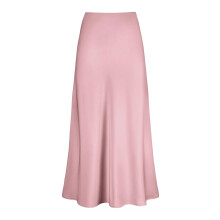 Ediodpoh Satin-Midirock, Damen, hoher Bund, einfarbig, lässiger Rock mit Reißverschluss, Damenröcke, Rosa XL