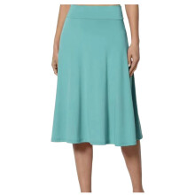 YOUSNH Damen-Rock, einfarbig, leicht, ausgestellt, Midi, zum Überziehen, Größen S-XXL, Plus Size, Mintgrün