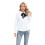 Damebluse med knapper og lange ermer, bluse med sløyfe 1