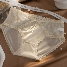 Lenjerie intimă pentru femei lulshou, chiloți romantici din dantelă, confortabili și moi, lenjerie intimă sexy semi-transparentă, galben, XL
