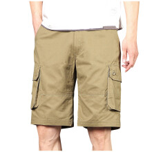 Bermuda cargo masculina casual com vários bolsos, bermuda curta esportiva com elástico na cintura, tamanhos P-4XG