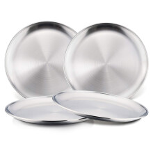 4 Pack 20 cm Stainless Steel Plates