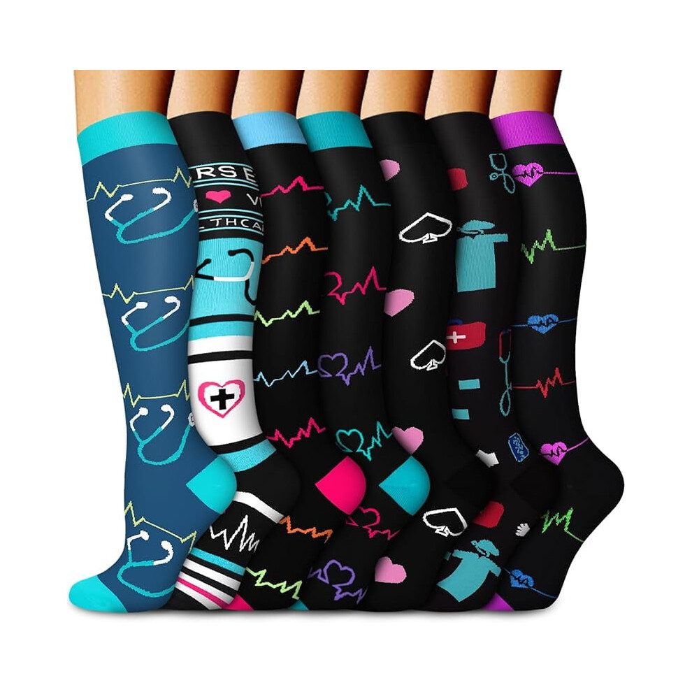 Medical Compression Socks for Women & Men, Support Knee High Socks for Running,Nurses,Travel
