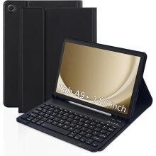 Compatible with Samsung Galaxy Tab A9Plus backlit touchpad, black non-luminous keyboard A9+, black leather case A11+ Bluetooth keyboard