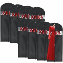 Housses à vêtements légères de 152 cm (lot de 8), fermeture éclair et poignées à œillets, compatibles avec smokings, manteaux et robes –