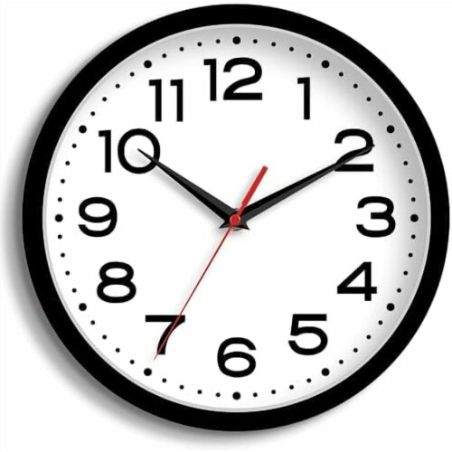 10 inch Silent Battery Wall Clock Black