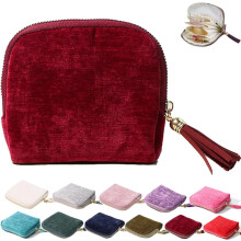 Gettoreach Travel Jewelry Case with Tassel Zipper, 5-Compartment Organizer for Bracelets, Necklaces, Rings (Dark Red)