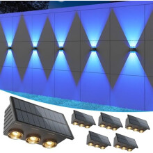 6-Pack Solar Fence Lights, IP65 Waterproof, 12 Modes