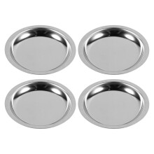 Soucoupes rondes pour sachets de thé en acier inoxydable, lot de 4, 5,5 x 5,5 x 0,5 cm
