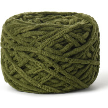 Fluffy Chenille Chunky Yarn 100g (65.6yard) – Pehmeä vauva- ja samettilanka virkattuihin peittoihin, Amigurumi – Vihreä