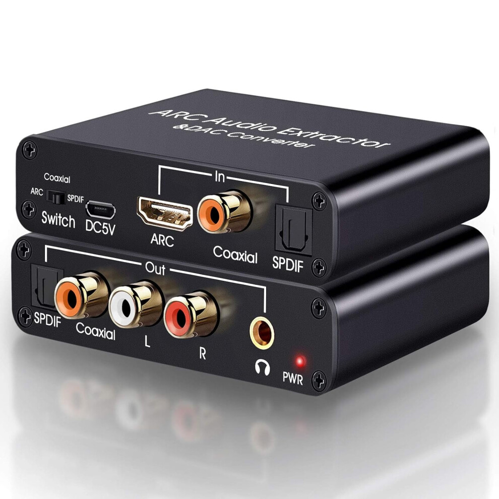 Hdmi Arc Audio Extractor Dac Converter 192Khz Â Optical/Spdif/3.5Mm Output, Compatible With Tv 9485826416845