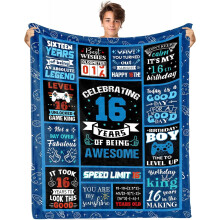 Couverture en flanelle chaude (102 x 152 cm) – Cadeau d'anniversaire pour garçons de 16 ans, convient aux adolescents et aux jeunes adultes