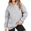 Damen Herbstoberteile, Langarm-Kapuzenpullover, einfarbig, locker geschnitten, lässig, Basic-Hoodie, Grau 1