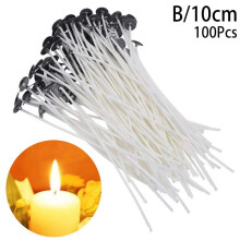 Candle wicks cotton core with metal tabs 100 pcs