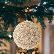 Gnmfd Champagne Christmas Ball Ornament Set, 12" Luxury Gold Painted Hanging Ball for Tree, Party & Home Décor – Compatible with Holiday Decor