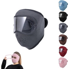 Fleece thermisch masker met afneembare bril, nieuw, winddicht, verdikt en warm wintermasker met volledige gezichtsbescherming