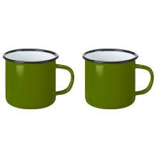Emaljmuggar med handtag, 355 ml, 2-pack