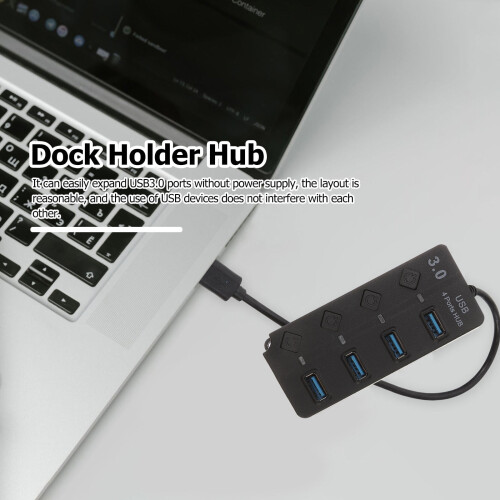 OUNONA USB-Port-Extender Laptop-Hub Computer-Adapter Schwarz 1