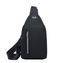 Herren-Umhängetasche, Mehrzweck-Brusttasche mit Kopfhöreröffnung, T-Schultertasche für Reisen